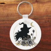 Porte-clés Sorcière d'Halloween contemporaine moderne (Recto)