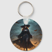 Porte-clés Sorcière d'Halloween effrayante, (Recto)