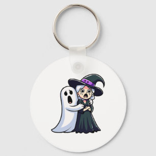 Porte-clés Sorcière Drôle Et Fantôme Peur Visage Halloween Co