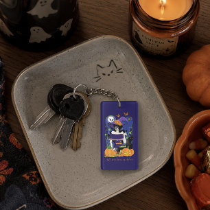Porte-clés Sorcière élégante d'Halloween Crâne de Sucre Viole