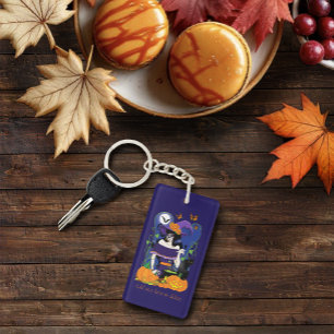 Porte-clés Sorcière élégante d'Halloween Crâne de sucre viole