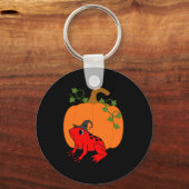 Porte-clés Sorcière grenouille rouge avec Citrouille d'Hallow (Recto)