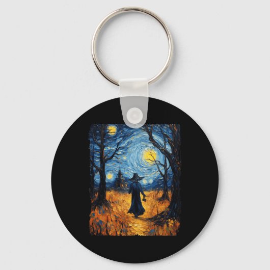 Porte-clés Sorcière Halloween Starry Night Van Gogh Costume A (Recto)