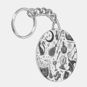 Porte-clés Sorcière Magique Fantaisiste Wiccanne Païenne Noir (Devant gauche)