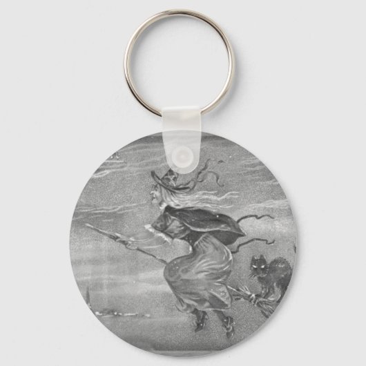 Porte-clés Sorcière monochrome sur chambre (Recto)