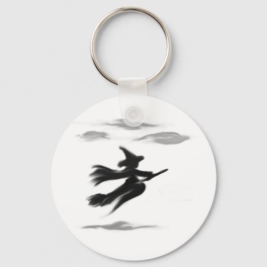 Porte-clés Sorcière Monter Son Balai Peint Design (Recto)