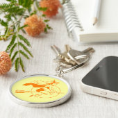 Porte-clés Sorcière vintage d'Halloween (Côté)