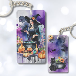 Porte-clés Sorcières Personnalisées Sortilège Aquarelle