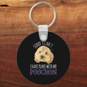 Porte-clés Sorry I Can't I Have Plans Bichon Odle Ochon Puppy (Recto)