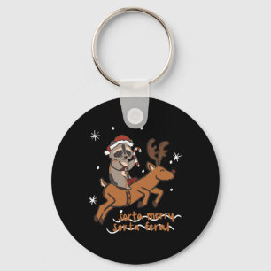 Porte-clés Sorta Merry Sorta Feral Funny Raccoon Noël Xm