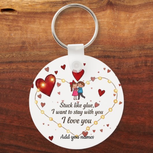 Porte-clés Sortilège d'amour romantique mignon (Recto)