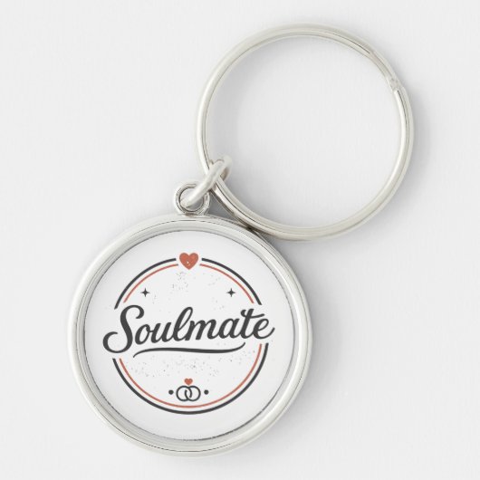 Porte-clés Soulmate Retro Love Minimal(Light) Couple Matching (Devant)