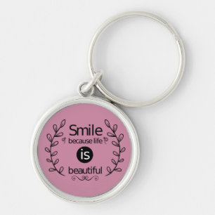 Porte-clés Sourire, Attitude, Succès, Objectifs, Rose Motivat