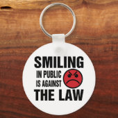 Porte-clés Sourire en public est contre la loi (Recto)