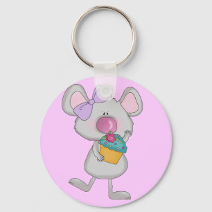 Porte-clés Souris avec t-shirts et cadeaux Cupcake