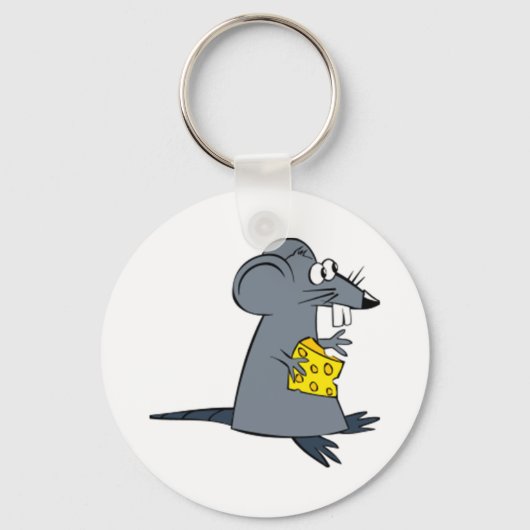 Porte-clés Souris caricaturale au fromage (Recto)