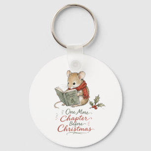 Porte-clés Souris de Noël lisant des histoires