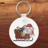 Porte-clés Souris de Père Noël avec le traîneau (Recto)