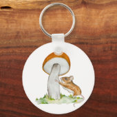 Porte-clés Souris drôle avec champignon sauvage (Recto)