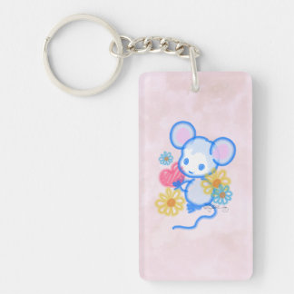 Porte-clés Souris mignonne d'amour avec le coeur