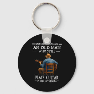 Porte-clés Sous-estimer un vieil homme qui joue de la guitare