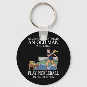 Porte-clés Sous-estimer vieil homme joue pickleball années qu