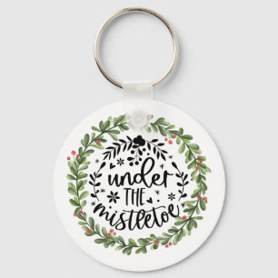 Porte-clés Sous la couronne d'aquarelle Mistletoe