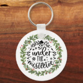 Porte-clés Sous la couronne d'aquarelle Mistletoe (Recto)
