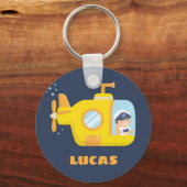 Porte-clés Sous-marin Jaune Garçon Capitaine Enfants Porte - (Recto)