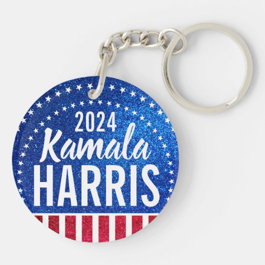 Porte-clés Soutenez Kamala Harris 2024 Progrès et unité (Dos)