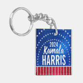 Porte-clés Soutenez Kamala Harris 2024 Progrès et unité (Devant gauche)