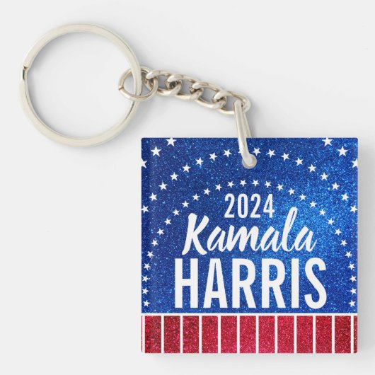 Porte-clés Soutenez Kamala Harris 2024 Progrès et unité (Devant)