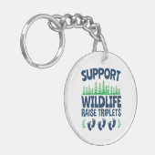Porte-clés Soutenez la faune élever des triplets drôle Triple (Devant gauche)