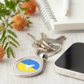 Porte-clés Soutenez l'Ukraine Porte - clé Peace Dove drapeau (Côté )