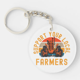 Porte-clés Soutenez Vos Agriculteurs Locaux, Agricole Et Ranc