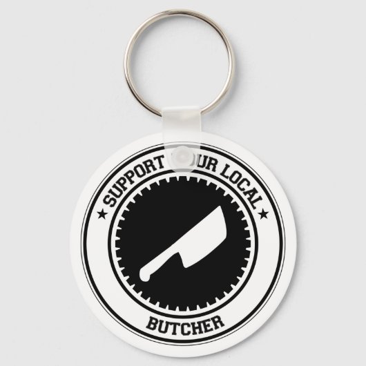 Porte-clés Soutenez Votre Boucher Local (Recto)