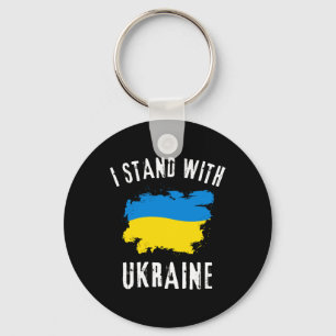 Porte-clés Soutenir l'Ukraine Je suis avec l'Ukraine Drapeau