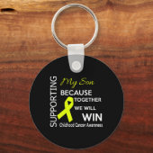 Porte-clés Soutenir mon fils parce qu'ensemble nous gagnerons (Recto)