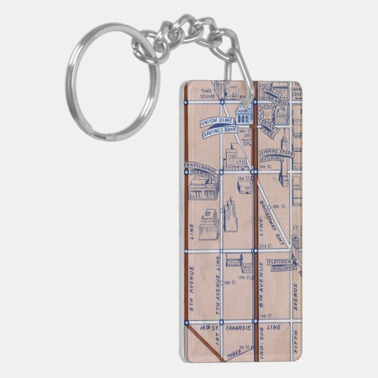 PORTE-CLÉS SOUTERRAIN MAP, 1940 2 DE NEW YORK (Devant gauche)
