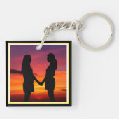 Porte-clés [South Beach Vibes] Retro Tropical Palm Trees (Dos)