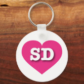 Porte-clés South Dakota Hot Pink Heart - J'aime SD (Recto)