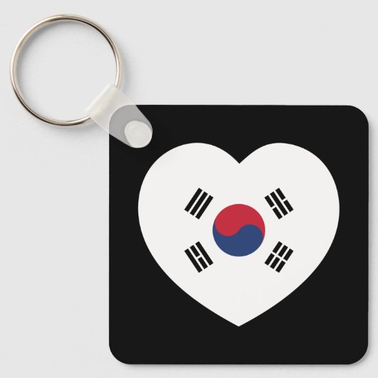 Porte-clés South Korea Flag Heart (Recto)