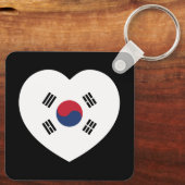 Porte-clés South Korea Flag Heart (Verso)