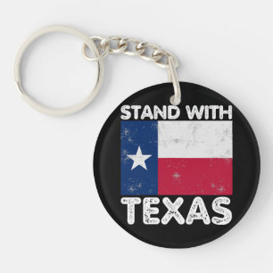Porte-clés Soutien au Texas Je suis avec le drapeau texan du