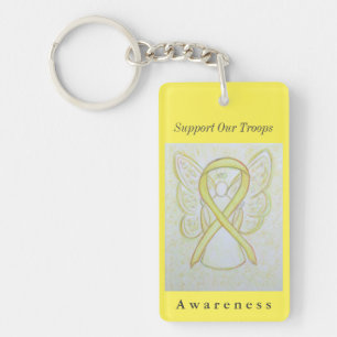 Porte-clés Soutien Nos troupes Sensibilisation Ribbon Angel P