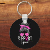 Porte-clés Soutien Squad Messy Bun Sensibilisation au cancer (Recto)