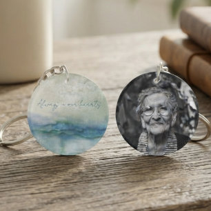 Porte-clés Souvenir à l'aquarelle bleu serein