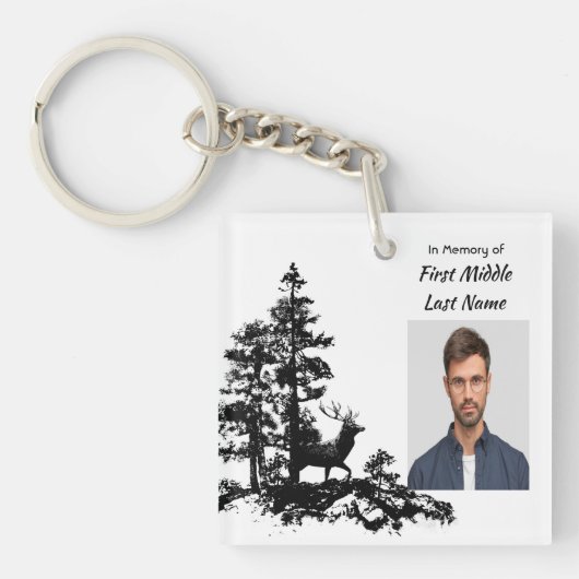 Porte-clés Souvenir commémoratif Art masculin cerf bois (Devant)