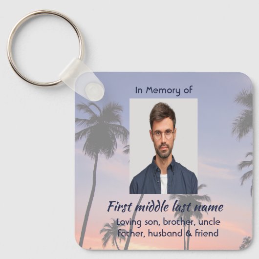Porte-clés Souvenir commémoratif chrétien de la plage tropica (Recto)