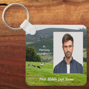 Porte-clés Souvenir commémoratif de paysage de ferme laitière